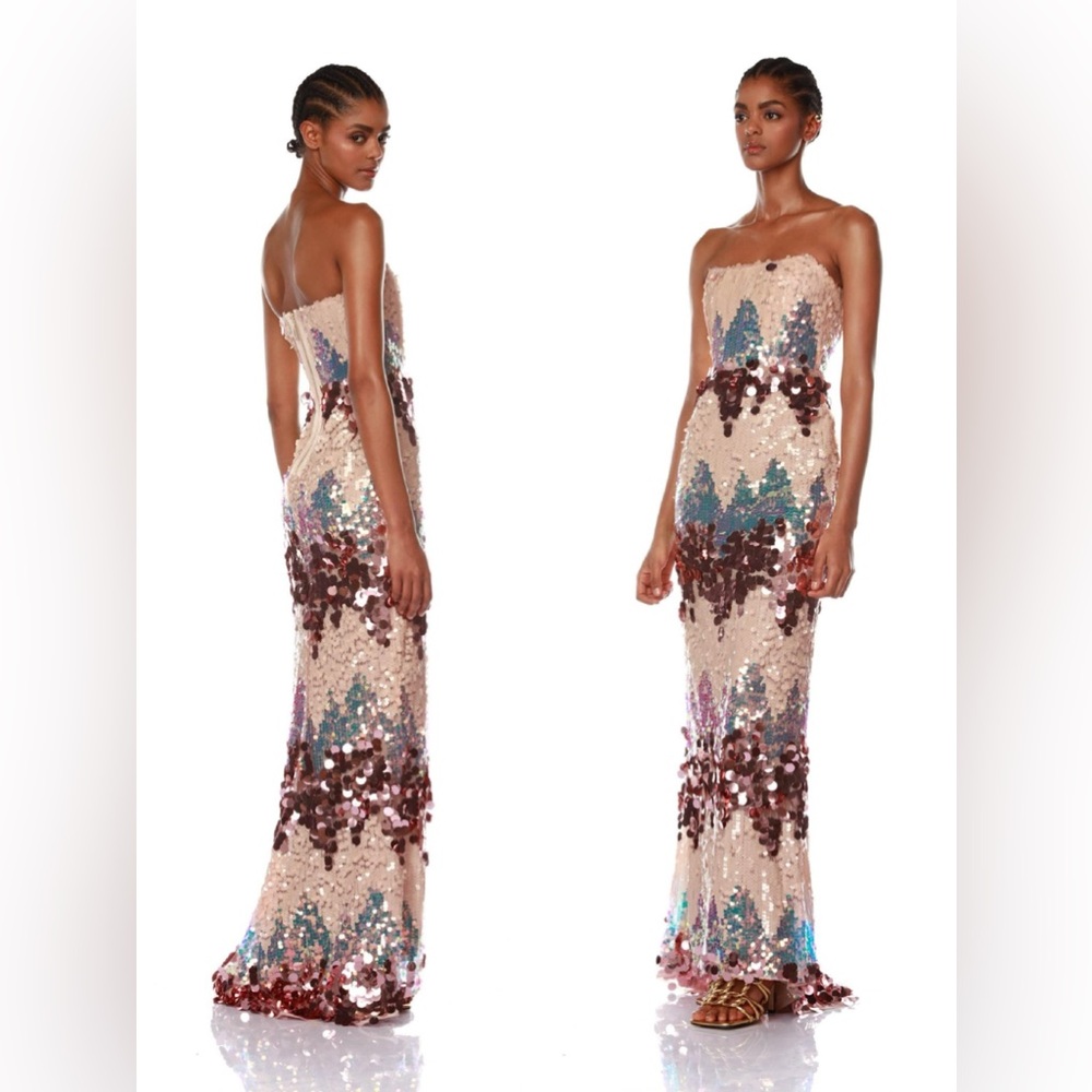 NWOT Bronx and Banco Farah Strapless Blush
Gown Prom